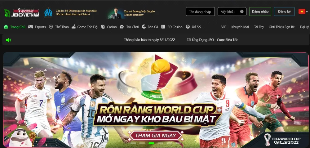 JBO - Trang web có giao diện thân thiện với người chơi